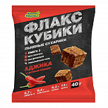 «Флакс-кубики» льняные хрустящие крекеры с аджикой 40г
